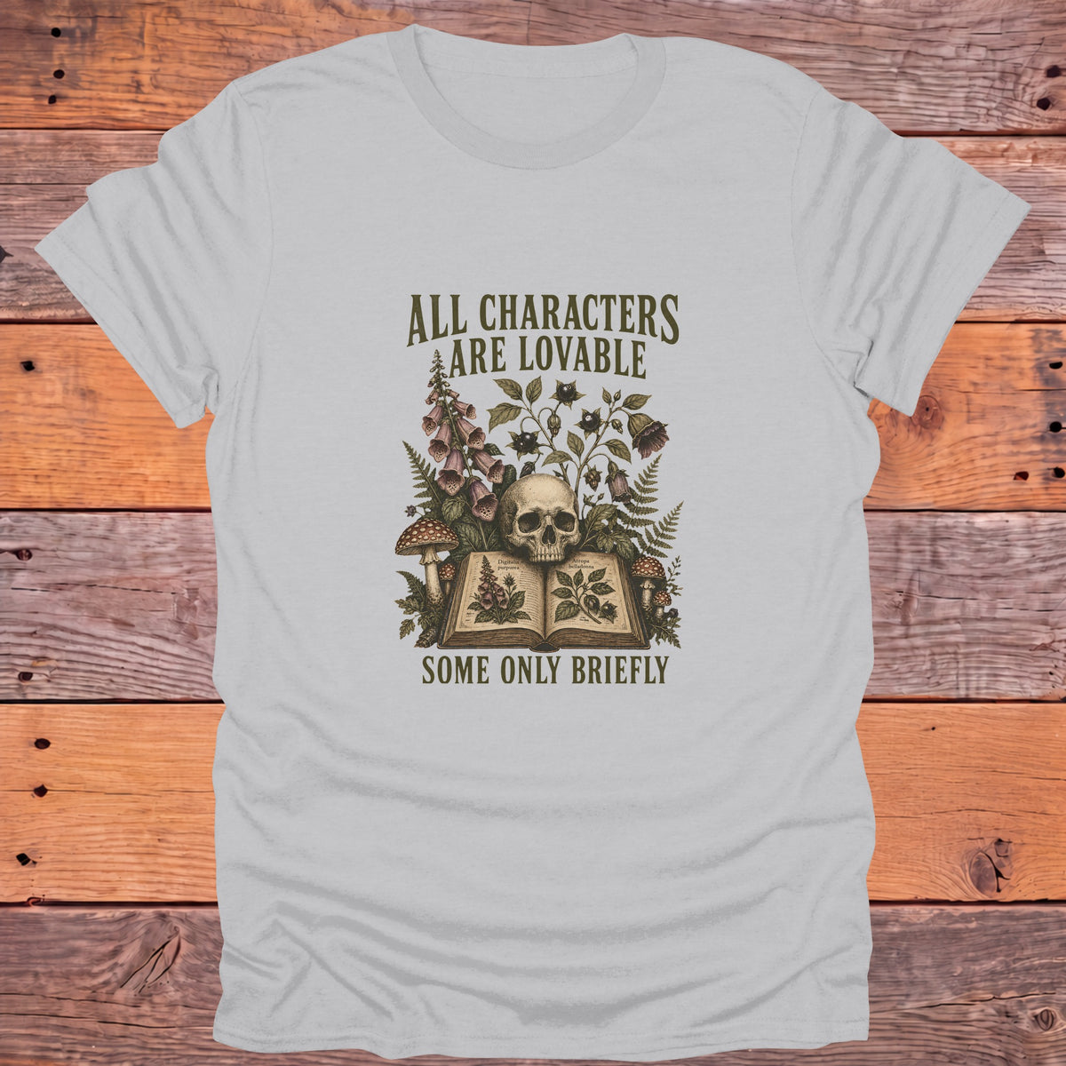 All Characters Are Lovable, Some Only Briefly Bookish T-Shirt - Ice Grey