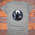 Black Cat Moon Reader Gothic Bookish T-Shirt - Sport Grey