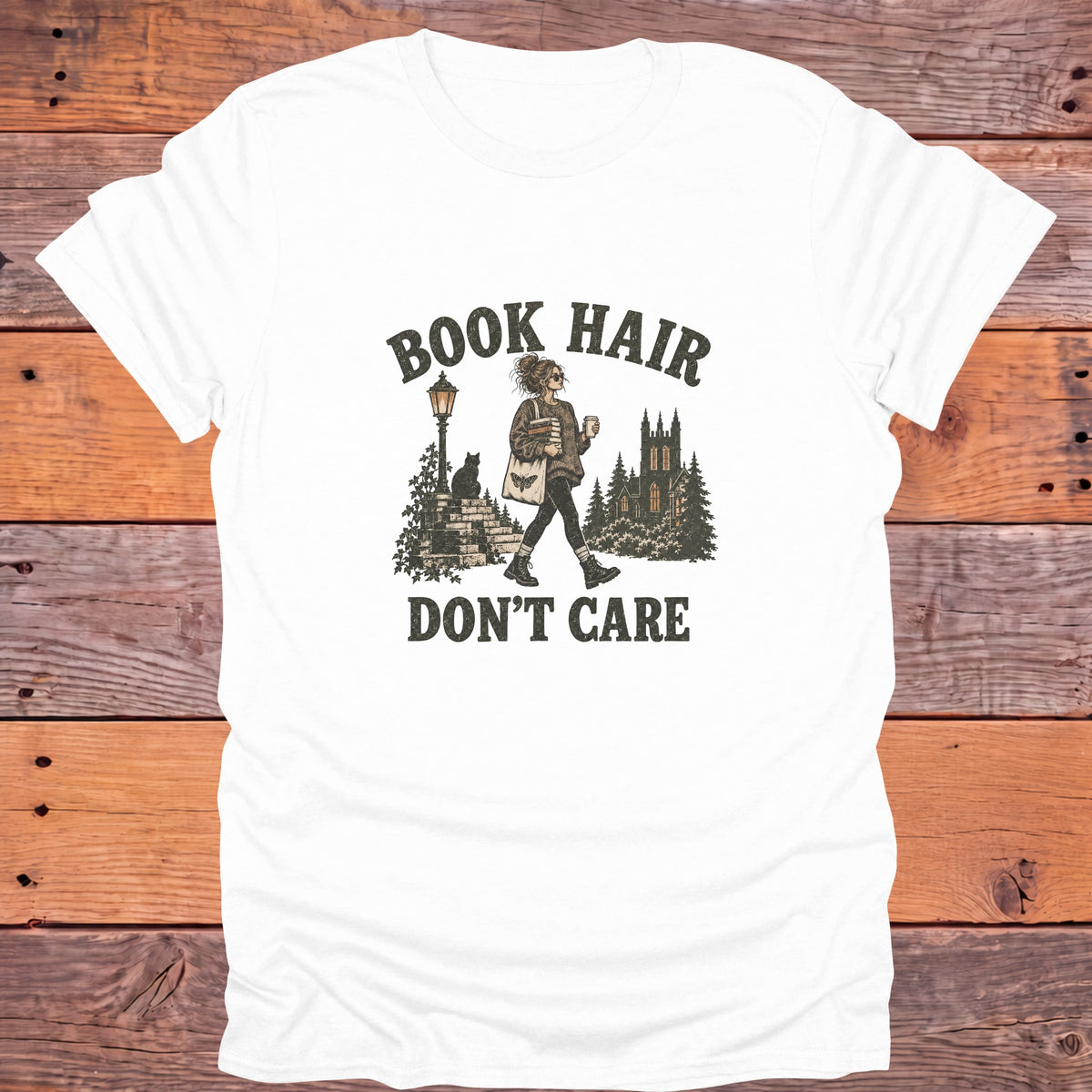Book Hair Don't Care Bookish T-Shirt - White
