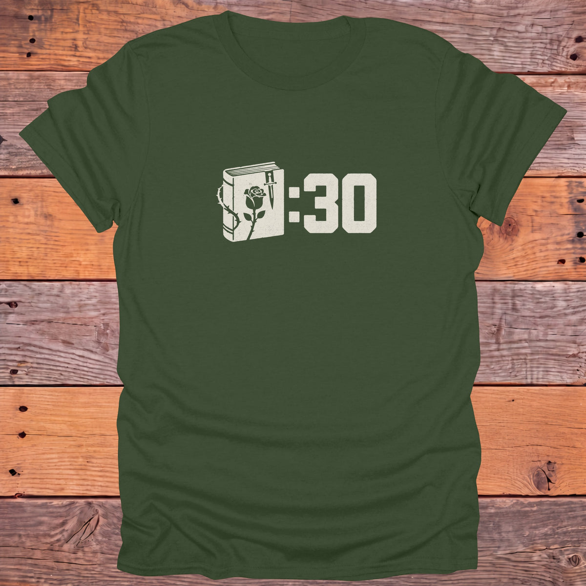 Book Thirty Gothic Bookish T-Shirt - Military Green