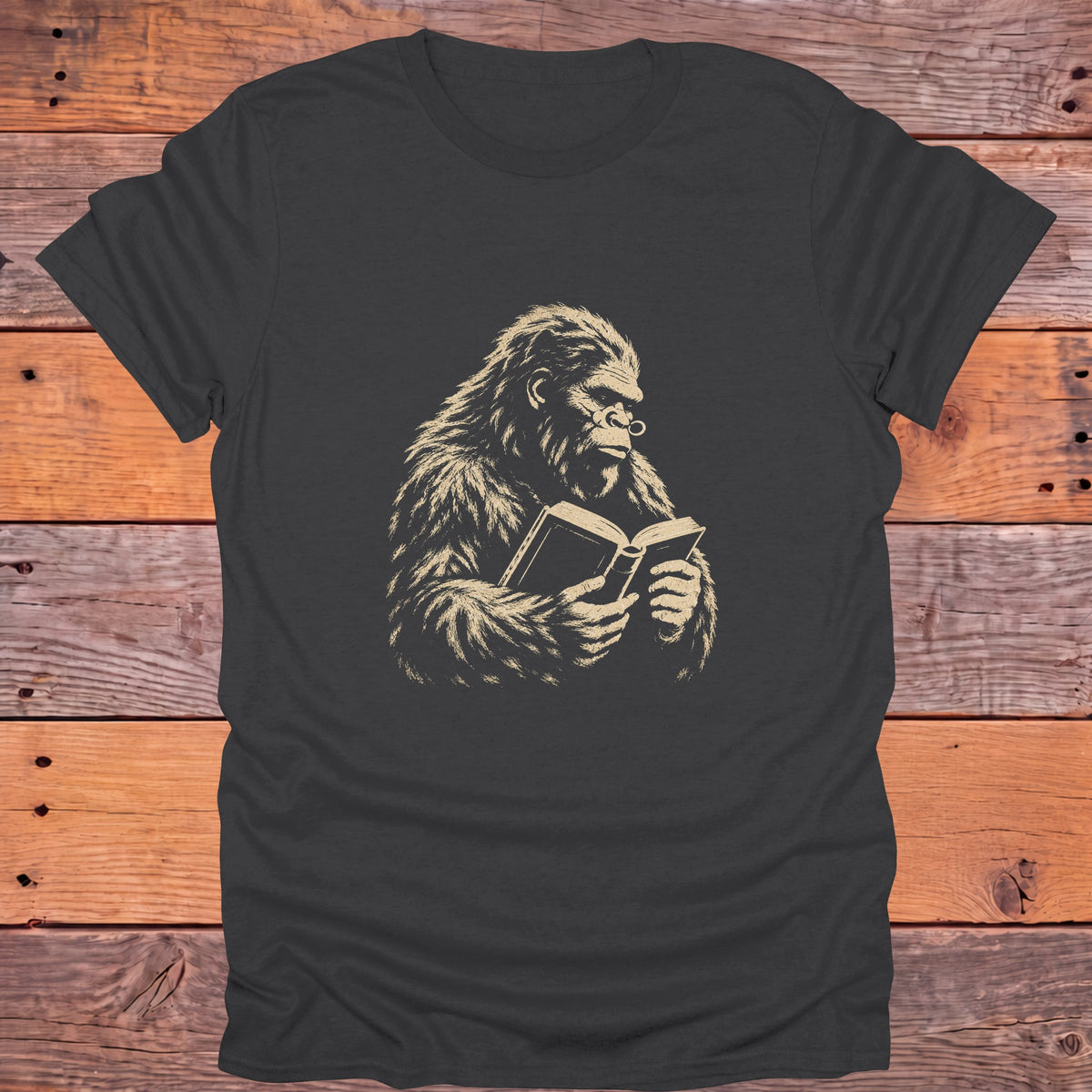 Bookish Sasquatch Reader Bookish T-Shirt - Charcoal