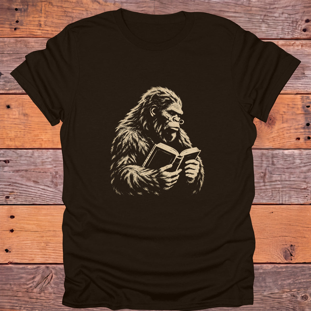 Bookish Sasquatch Reader Bookish T-Shirt - Dark Chocolate