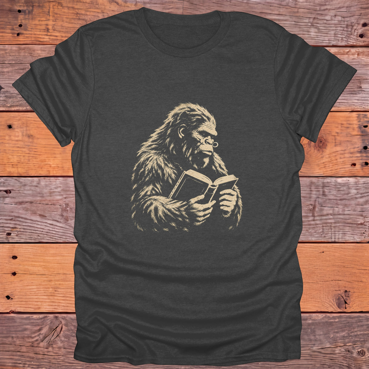 Bookish Sasquatch Reader Bookish T-Shirt - Dark Heather