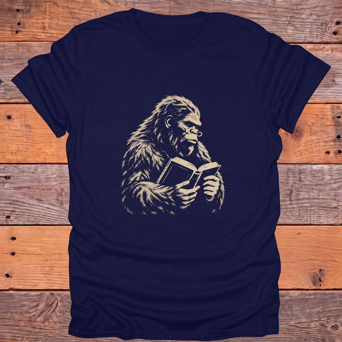 Bookish Sasquatch Reader Bookish T-Shirt - Navy