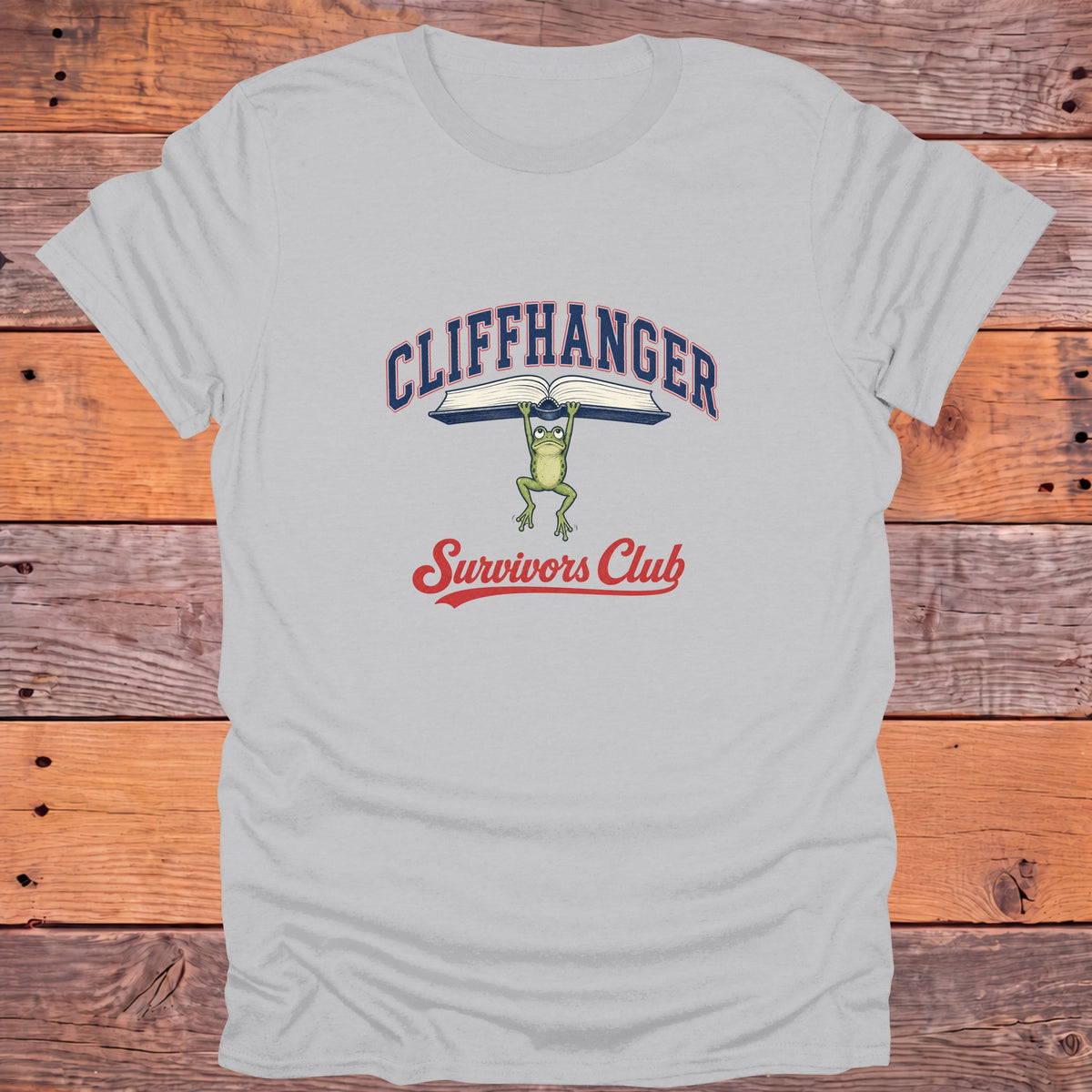 Cliffhanger Survivors Club Frog Bookish T-Shirt - Ice Grey