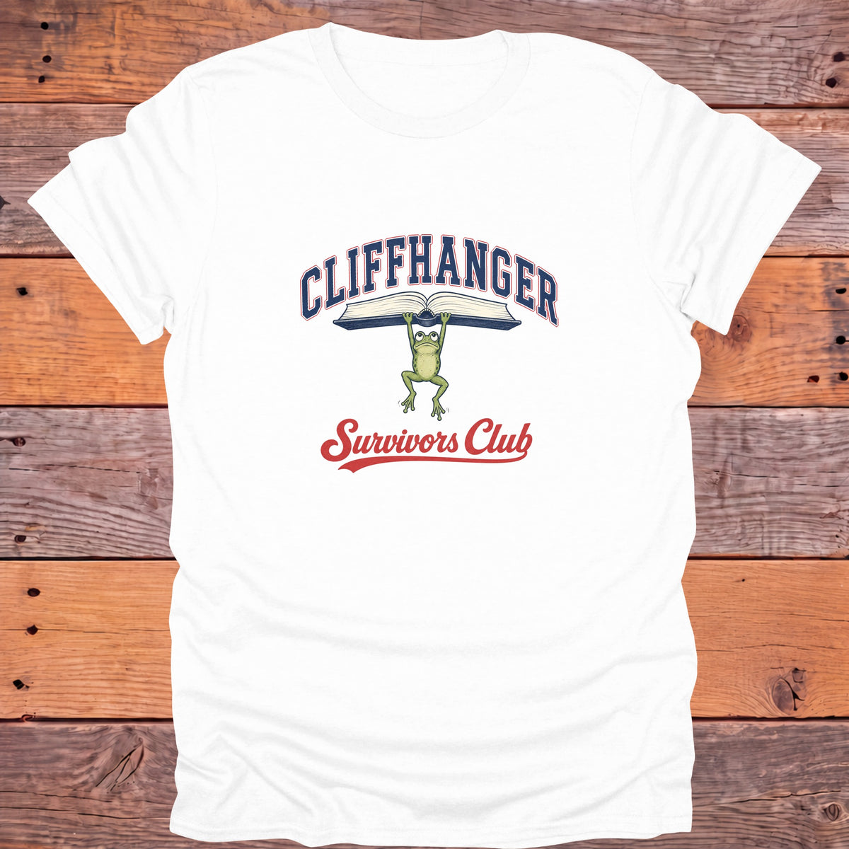 Cliffhanger Survivors Club Frog Bookish T-Shirt - White