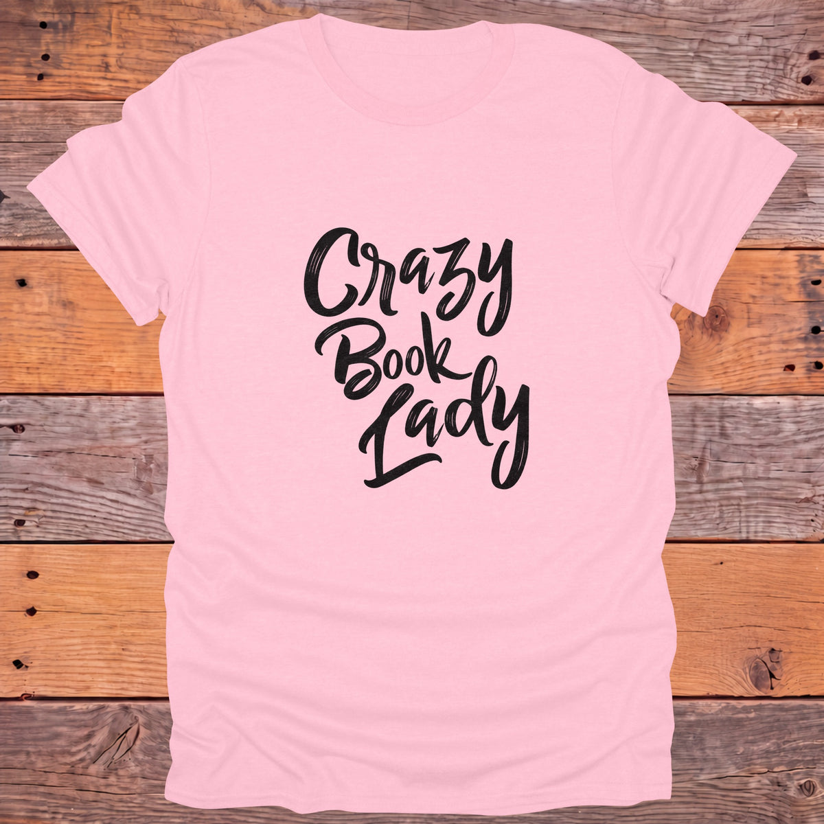 Crazy Book Lady Bookish T-Shirt - Light Pink