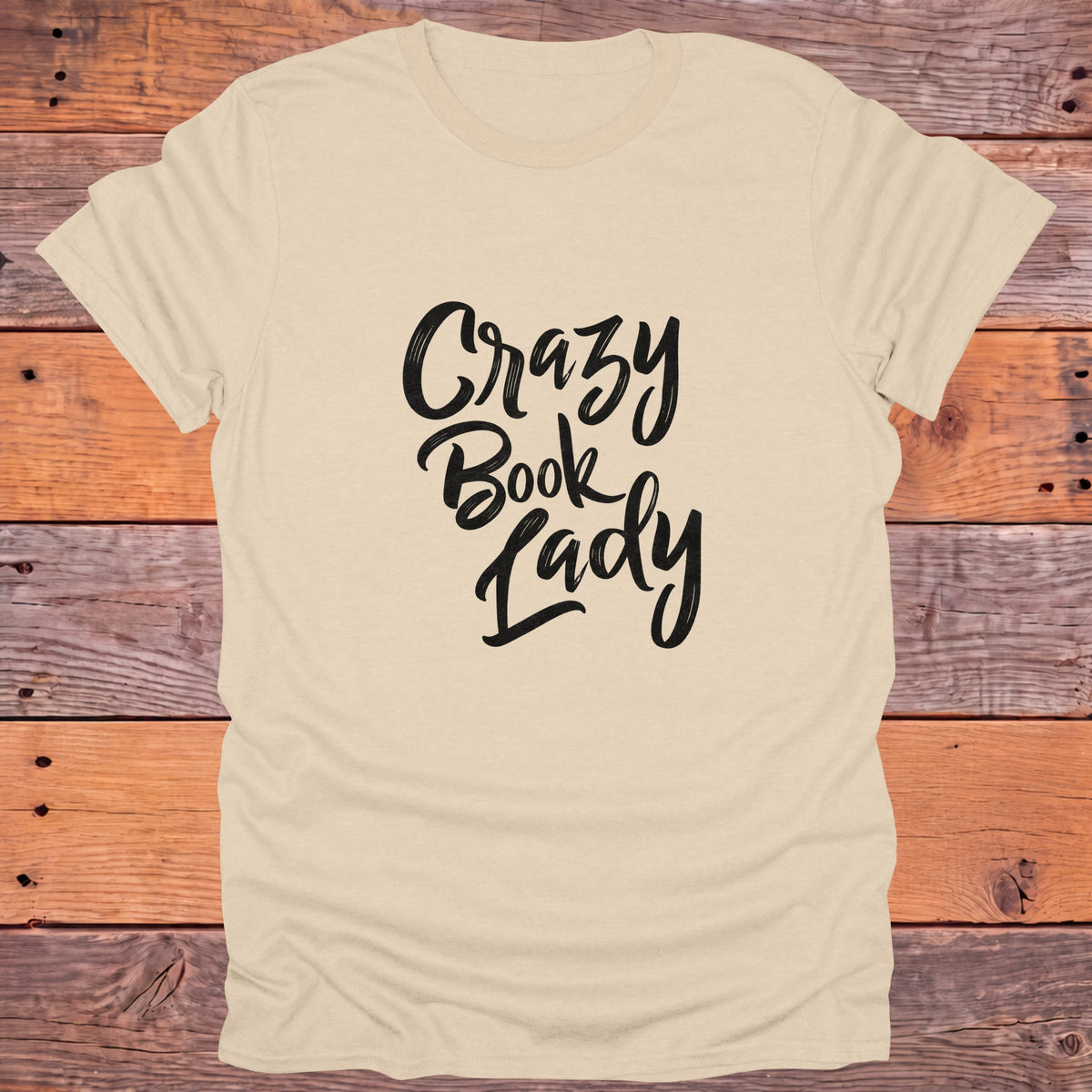 Crazy Book Lady Bookish T-Shirt - Sand