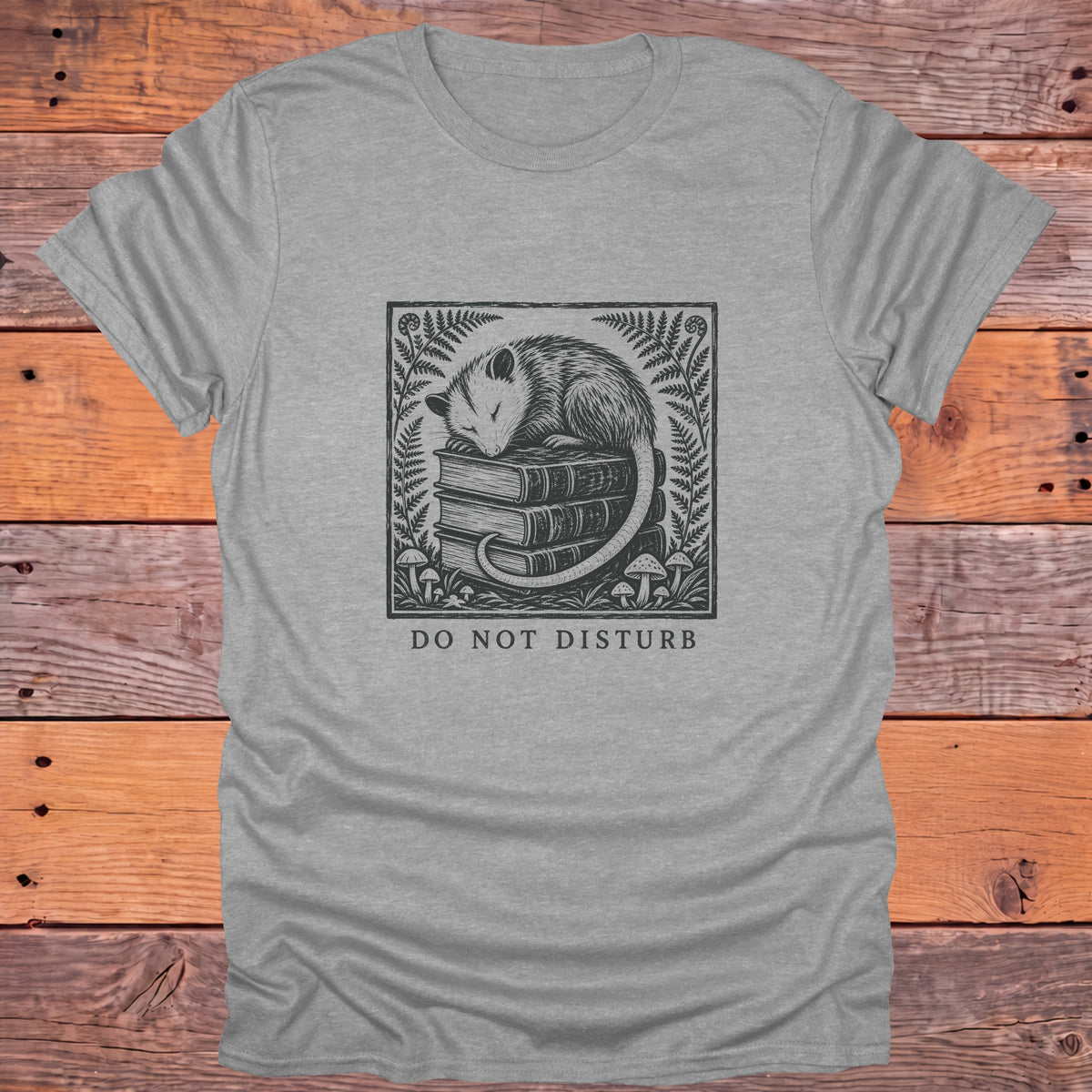 Do Not Disturb Sleeping Possum Bookish T-Shirt - Sport Grey