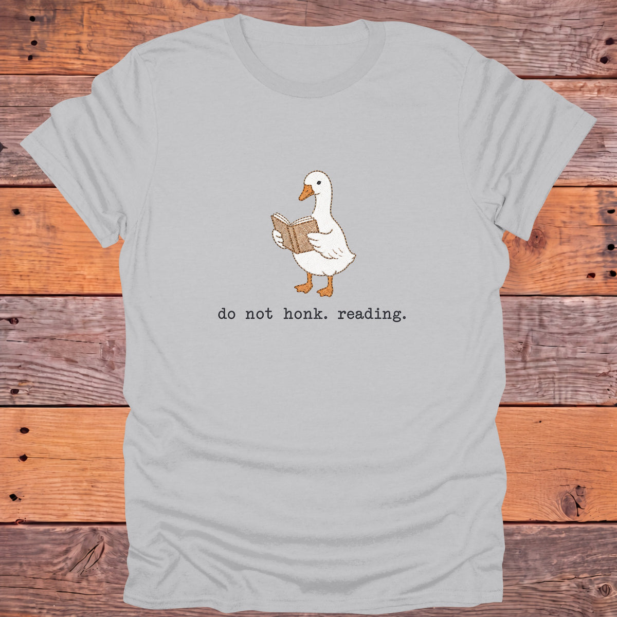 Do Not Honk I'm Reading Goose Bookish T-Shirt - Ice Grey