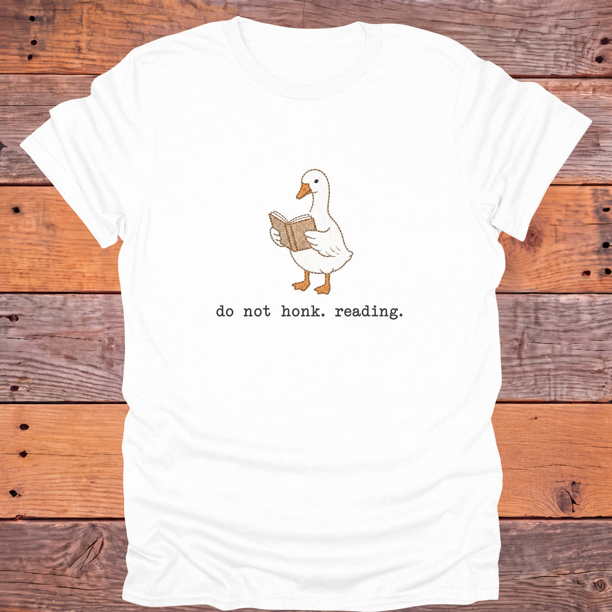 Do Not Honk I'm Reading Goose Bookish T-Shirt - White