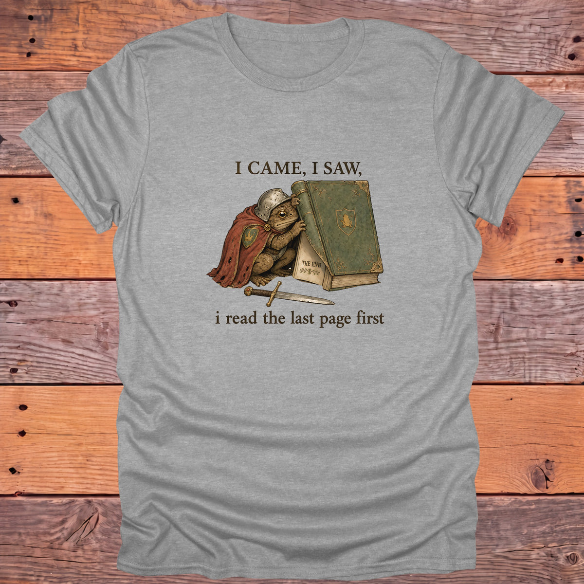 I Came I Saw I Read the Last Page First Bookish T-Shirt - Sport Grey