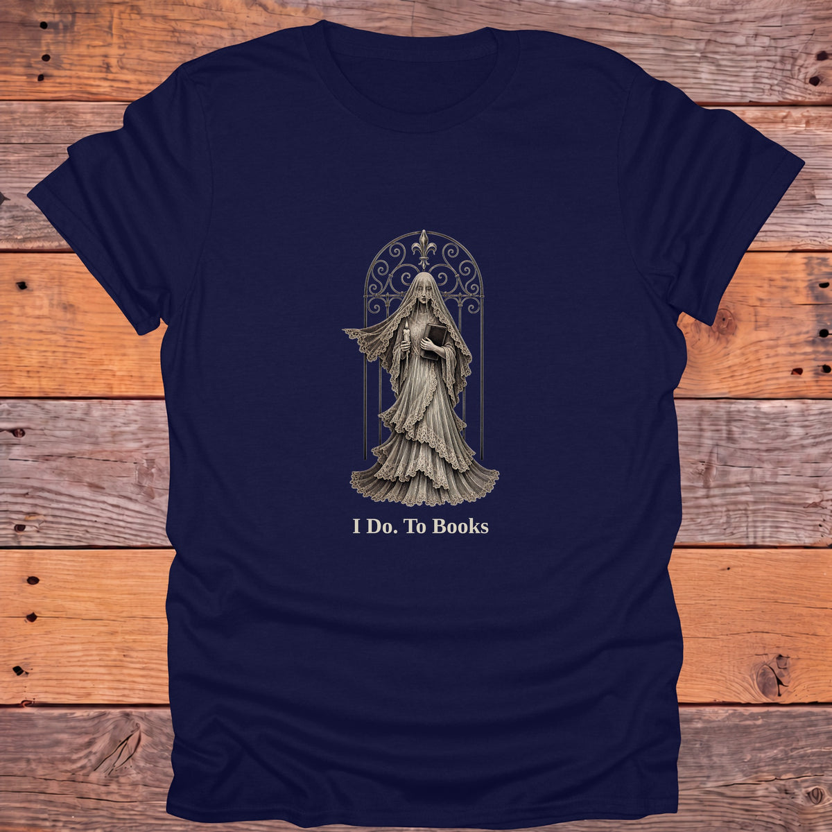 I Do To Books Gothic Bookish T-Shirt - Navy