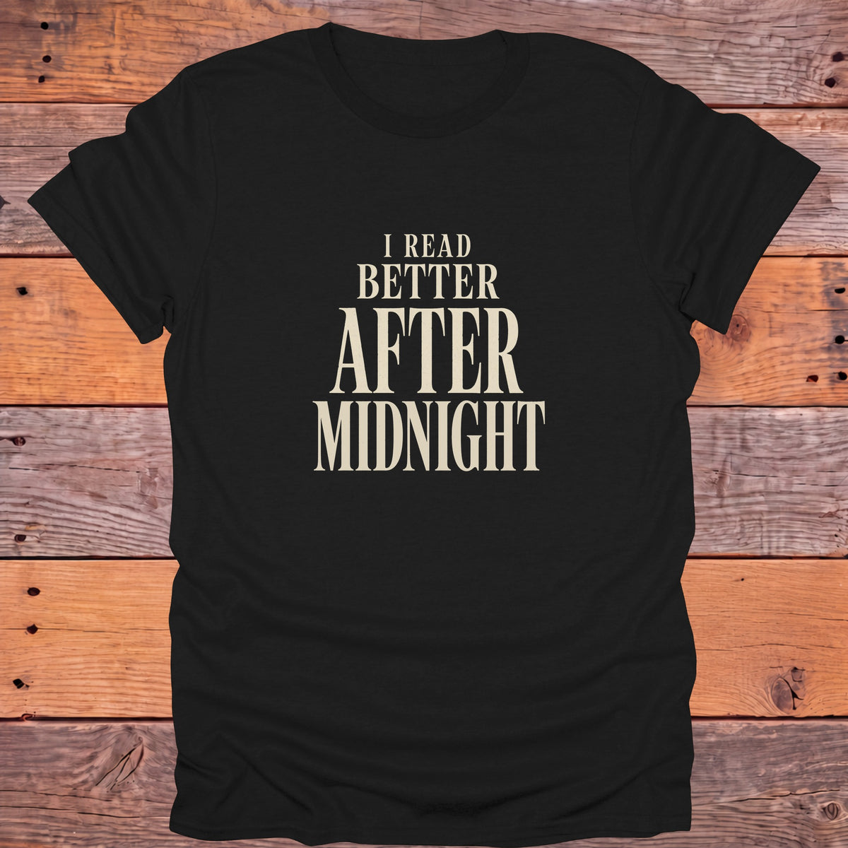 I Read Better After Midnight Bookish T-Shirt - Black