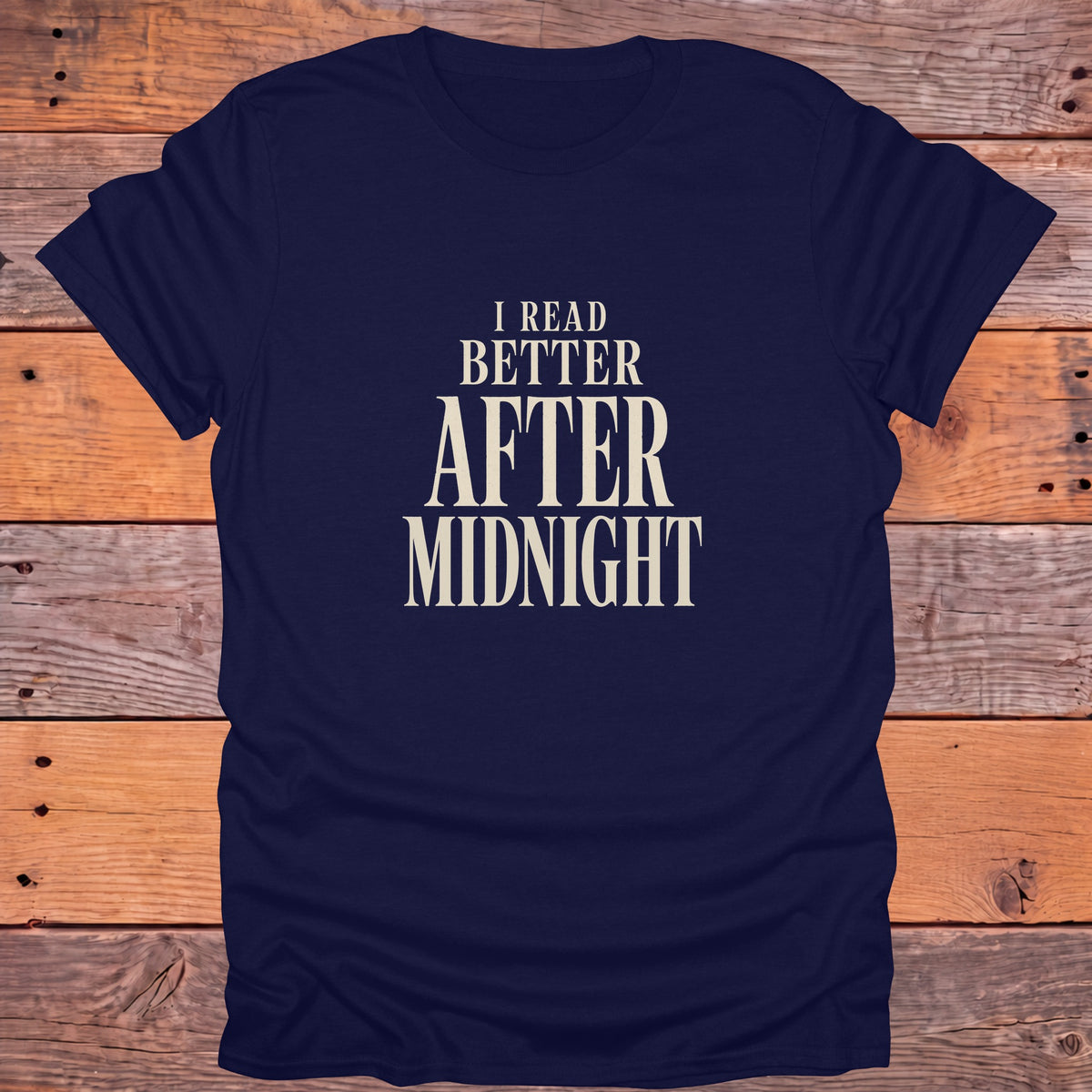 I Read Better After Midnight Bookish T-Shirt - Navy
