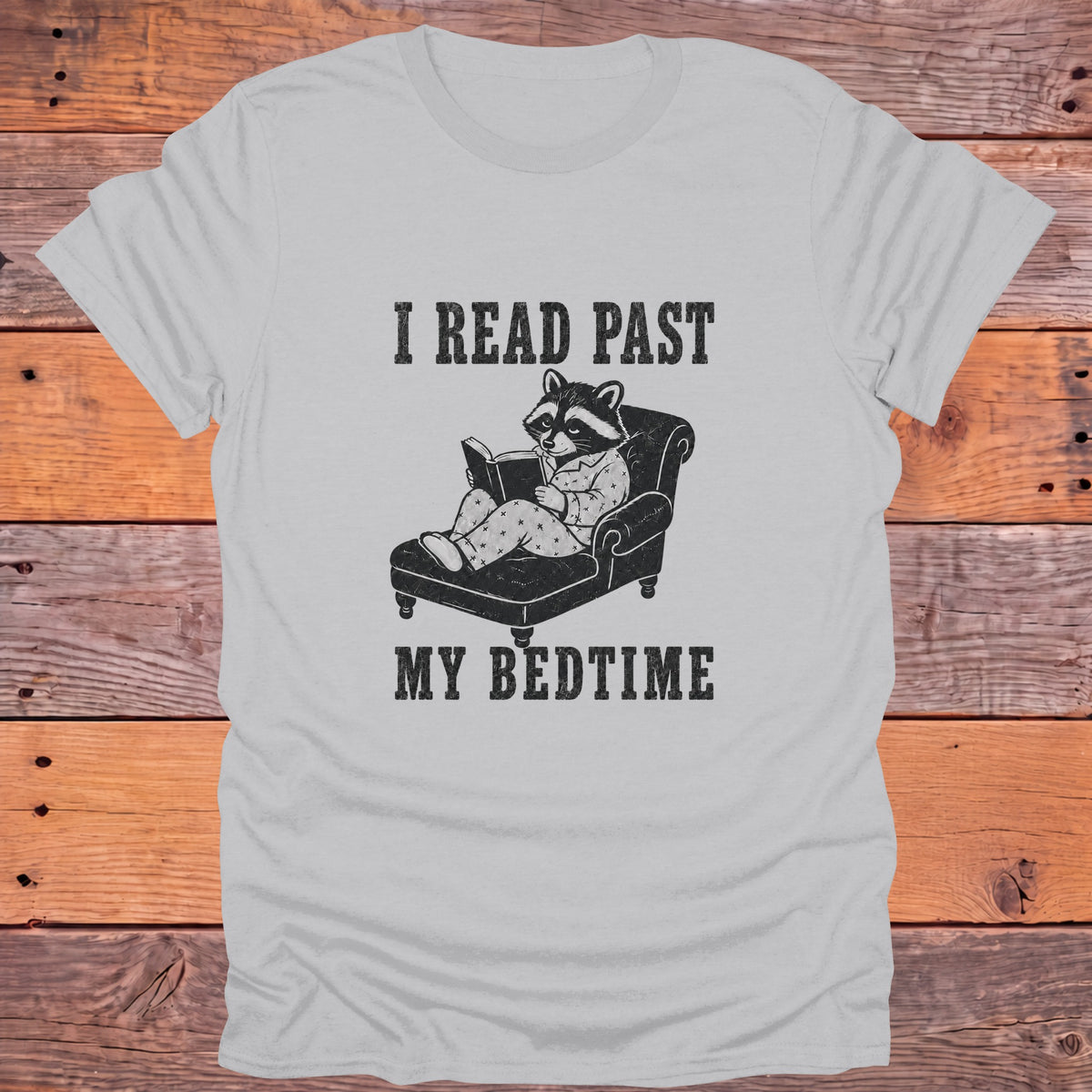 I Read Past My Bedtime Bookish T-Shirt - Ice Grey
