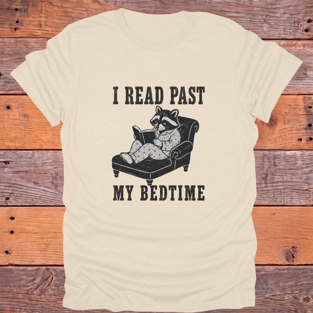 I Read Past My Bedtime Bookish T-Shirt - Natural