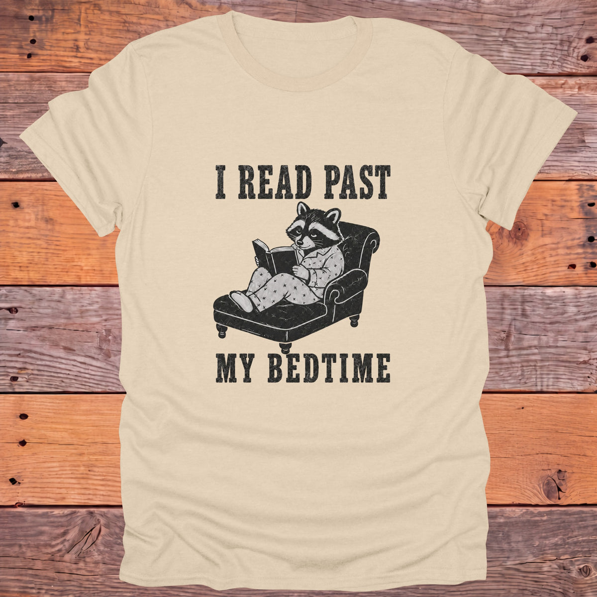 I Read Past My Bedtime Bookish T-Shirt - Sand