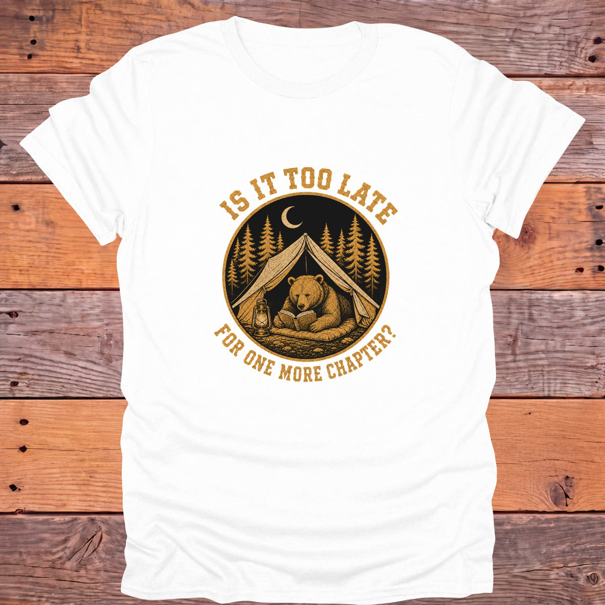 Is It Too Late for One More Chapter Bear Bookish T-Shirt - White