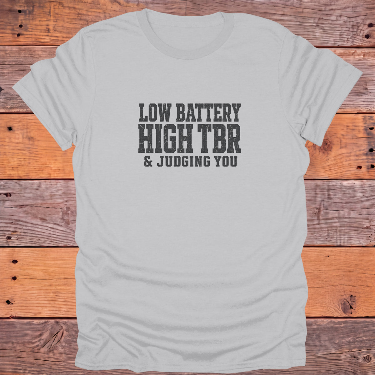 Low Battery High TBR Judging You Bookish T-Shirt - Ice Grey