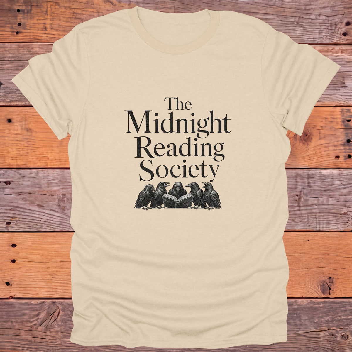 The Midnight Reading Society Dark Academia Bookish T-Shirt - Sand
