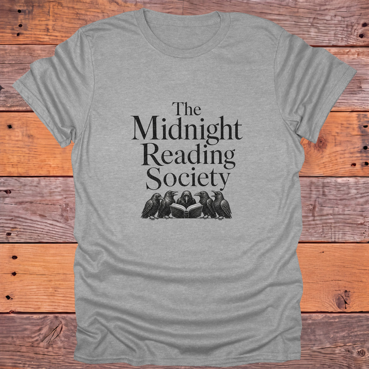 The Midnight Reading Society Dark Academia Bookish T-Shirt - Sport Grey