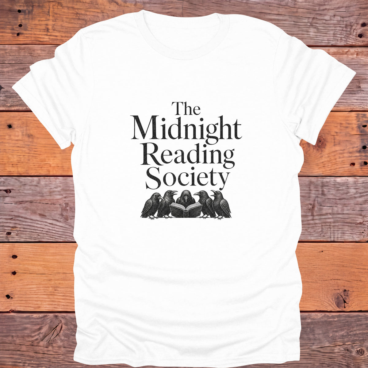 The Midnight Reading Society Dark Academia Bookish T-Shirt - White