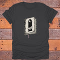 Gothic Moth Window Crescent Moon Bookish T-Shirt - Charcoal