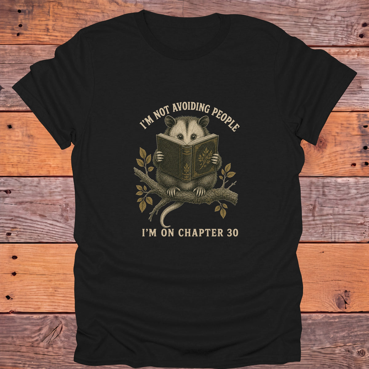 Not Avoiding People Chapter 30 Opossum Bookish T-Shirt - Black