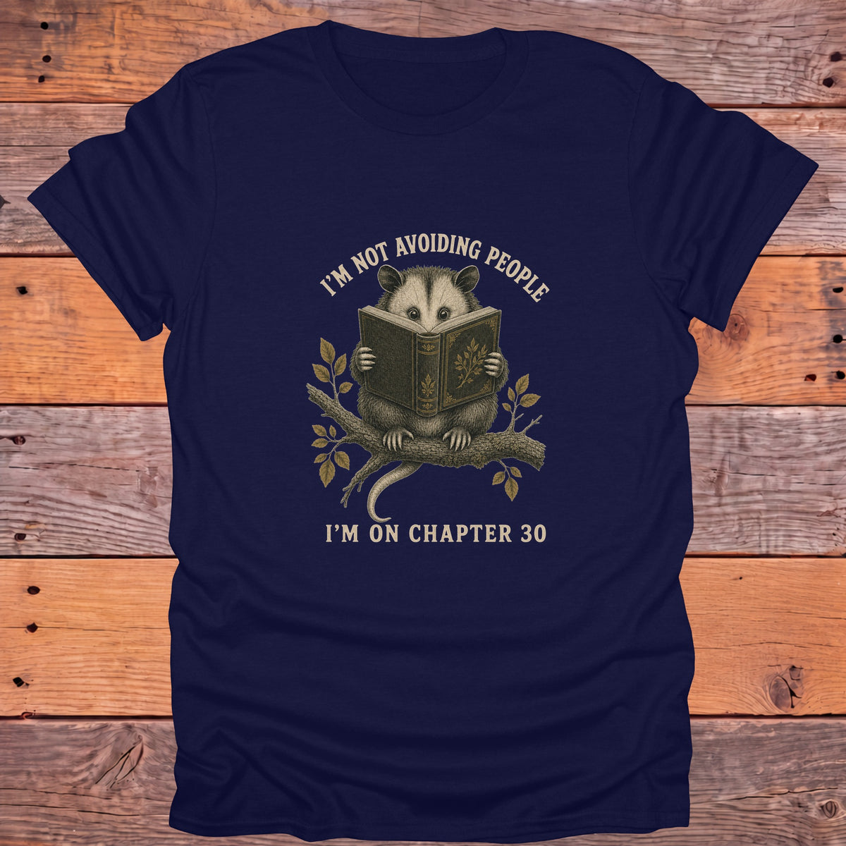 Not Avoiding People Chapter 30 Opossum Bookish T-Shirt - Navy