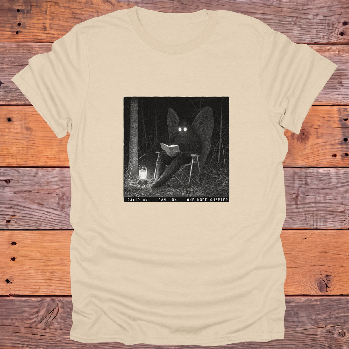 One More Chapter Mothman Bookish T-Shirt - Sand