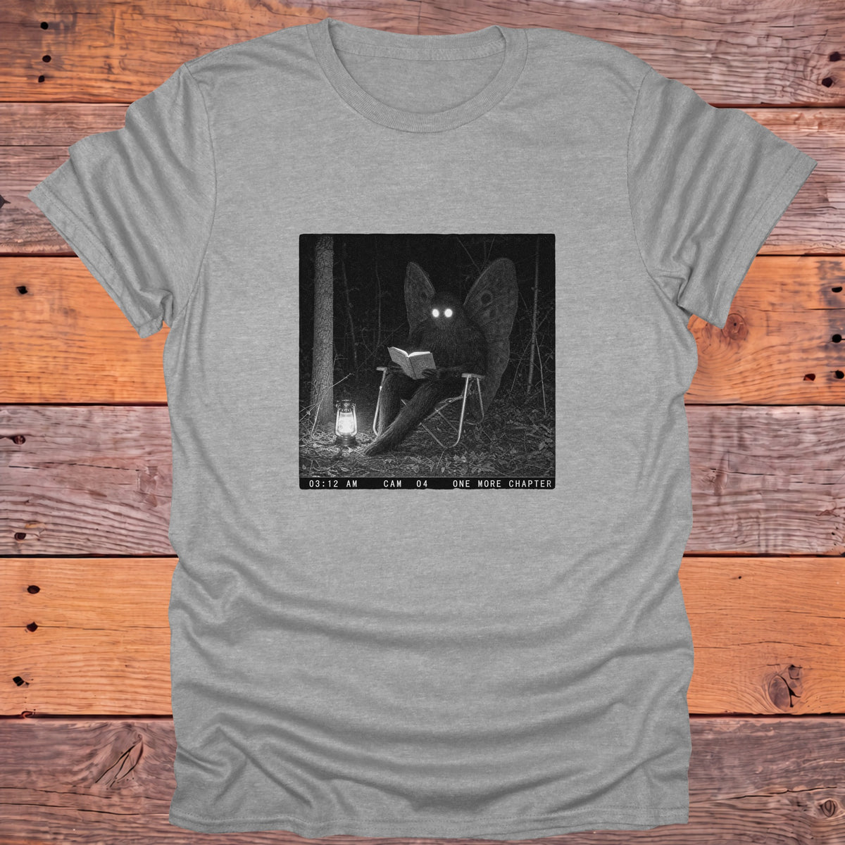 One More Chapter Mothman Bookish T-Shirt - Sport Grey