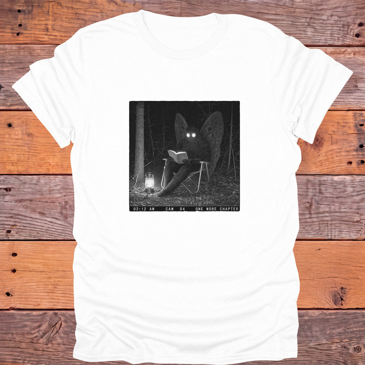 One More Chapter Mothman Bookish T-Shirt - White