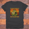 Only Talking to the Villain Today Frog Bookish T-Shirt - Charcoal