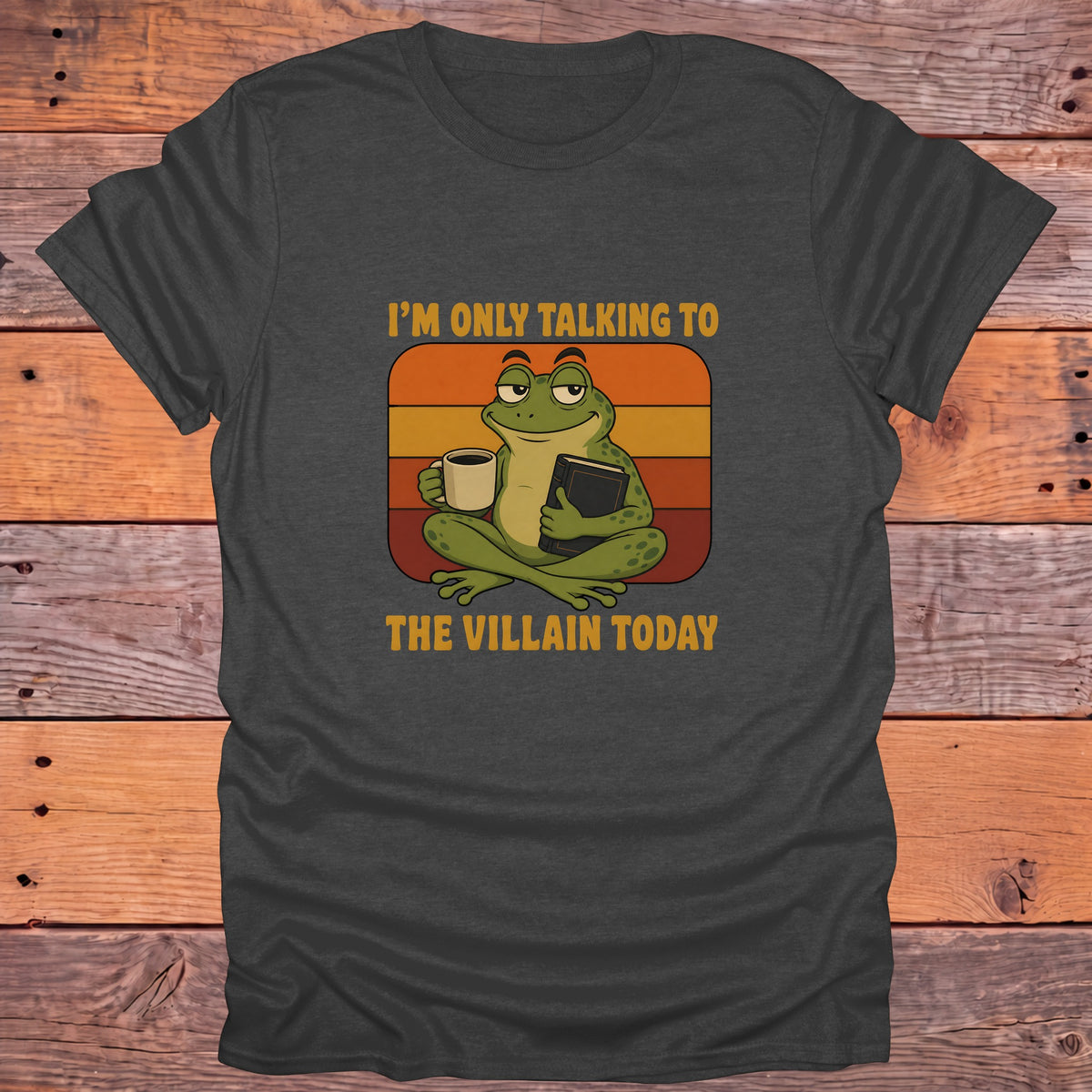 Only Talking to the Villain Today Frog Bookish T-Shirt - Dark Heather