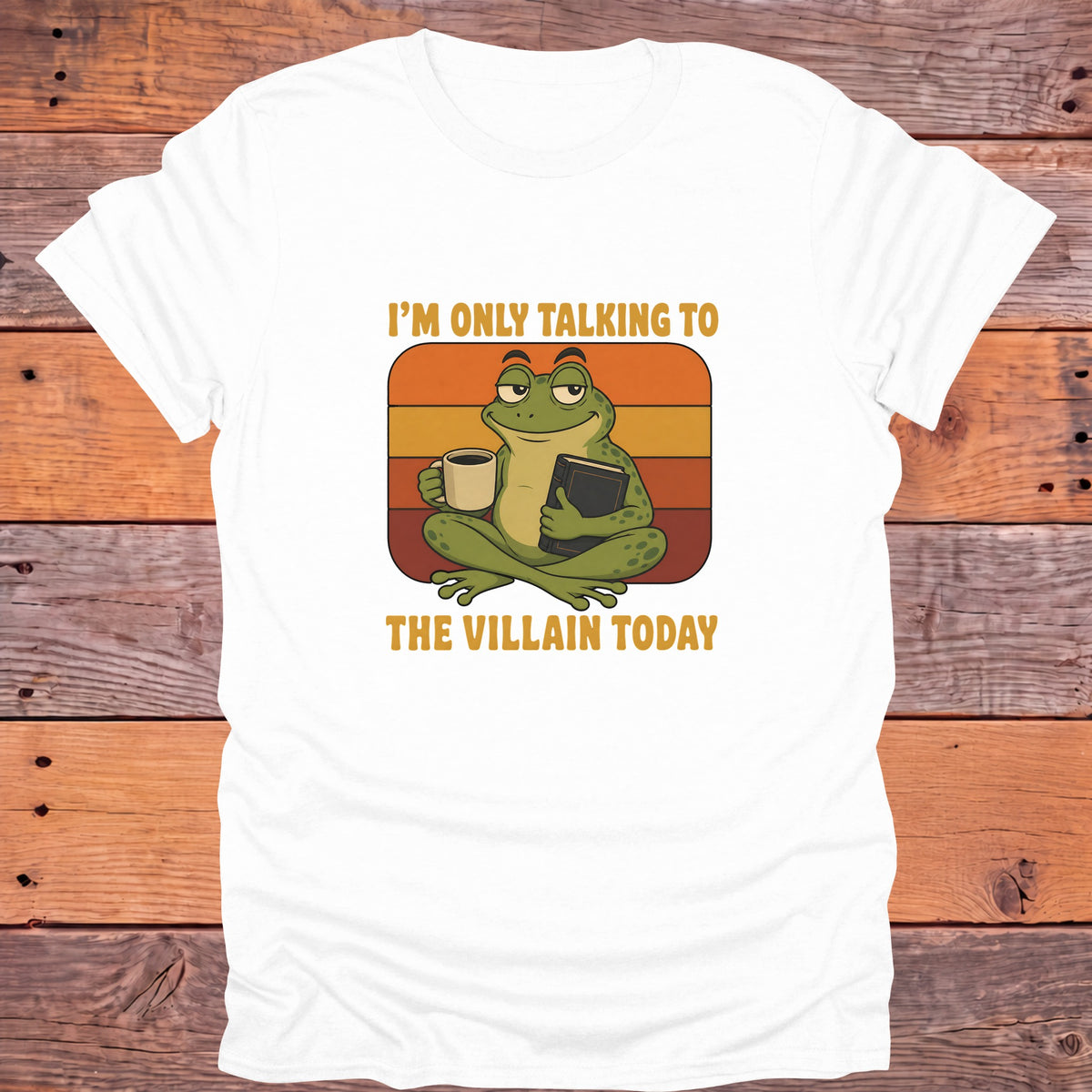 Only Talking to the Villain Today Frog Bookish T-Shirt - White