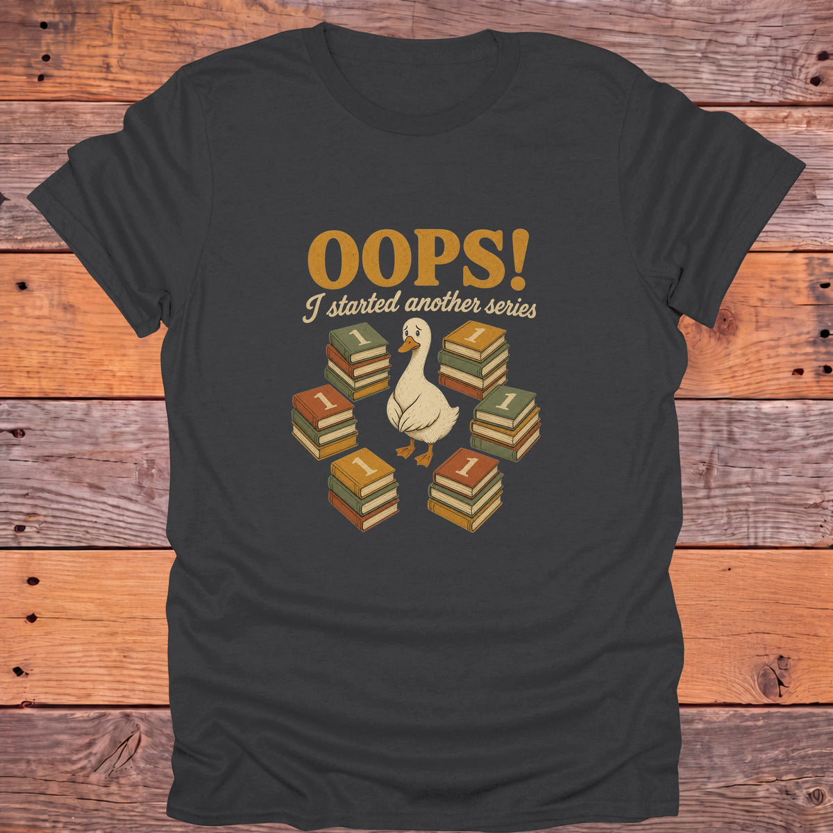Oops I Started Another Series Goose Bookish T-Shirt - Charcoal