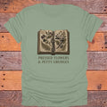 Pressed Flowers and Petty Grudges Botanical Bookish T-Shirt - Sage