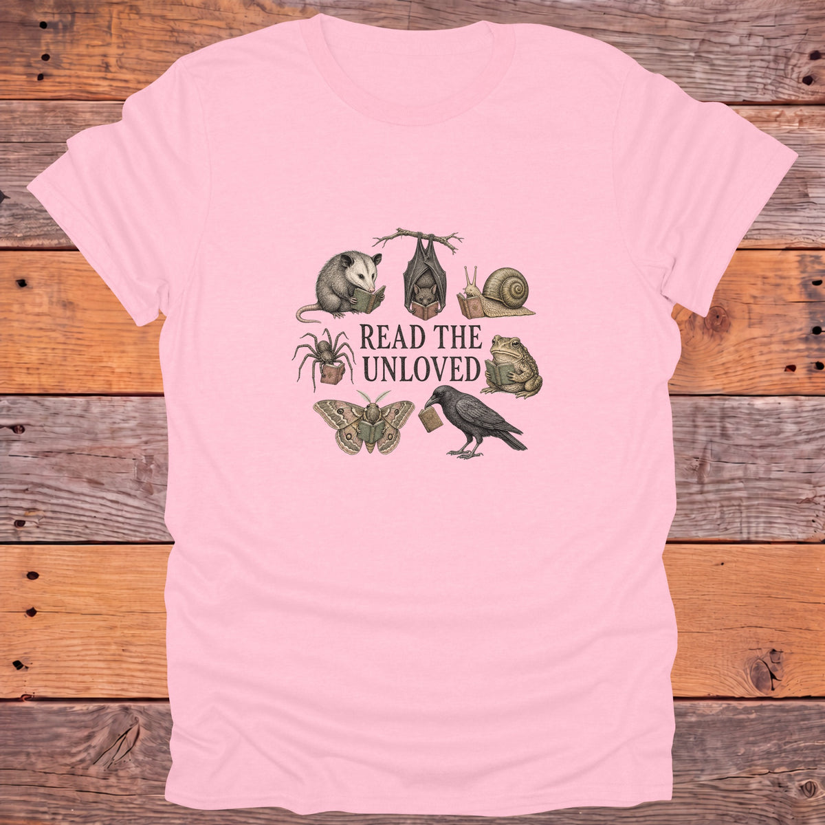 Read the Unloved Bookish T-Shirt - Light Pink