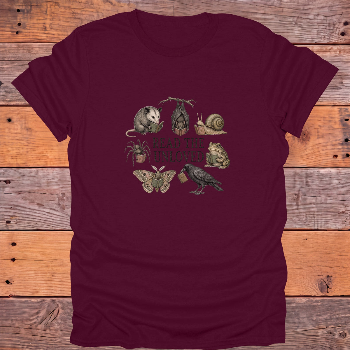 Read the Unloved Bookish T-Shirt - Maroon