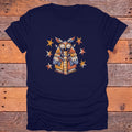 Sleepy Owl Hugging a Book Bookish T-Shirt - Navy