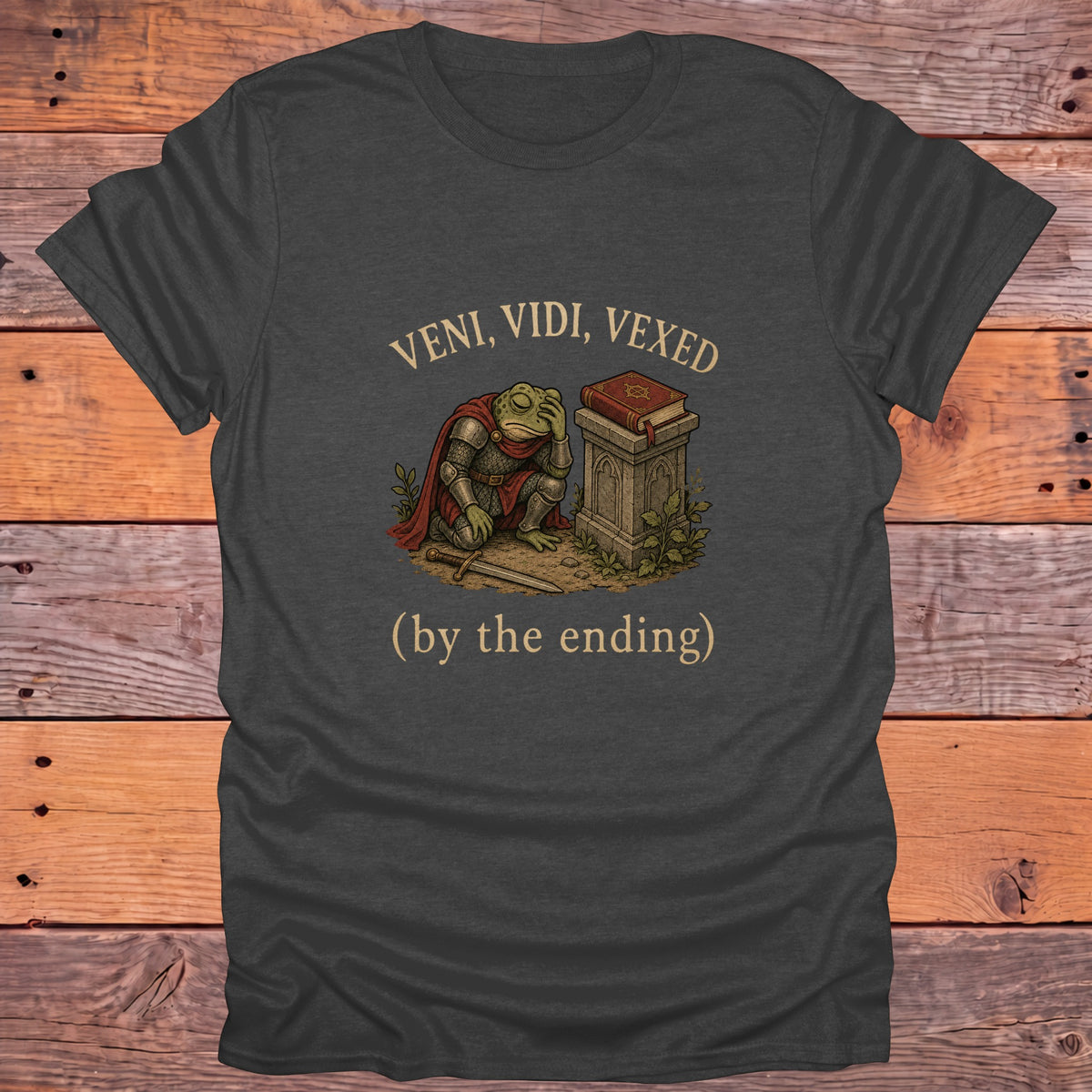 Veni Vidi Vexed by the Ending Bookish T-Shirt - Dark Heather