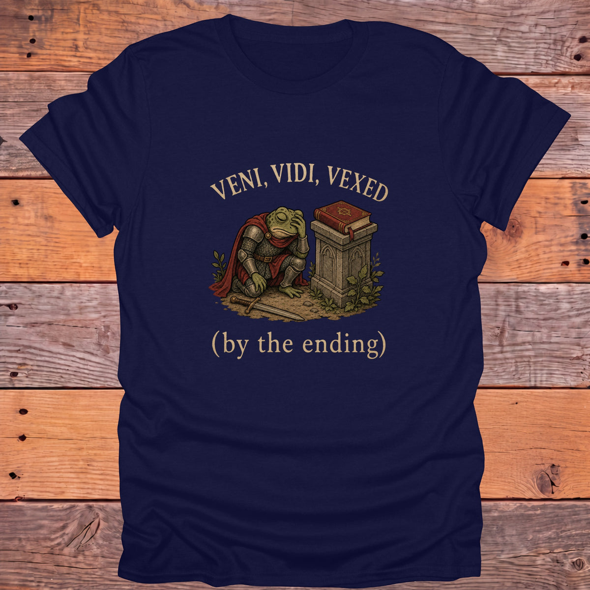 Veni Vidi Vexed by the Ending Bookish T-Shirt - Navy