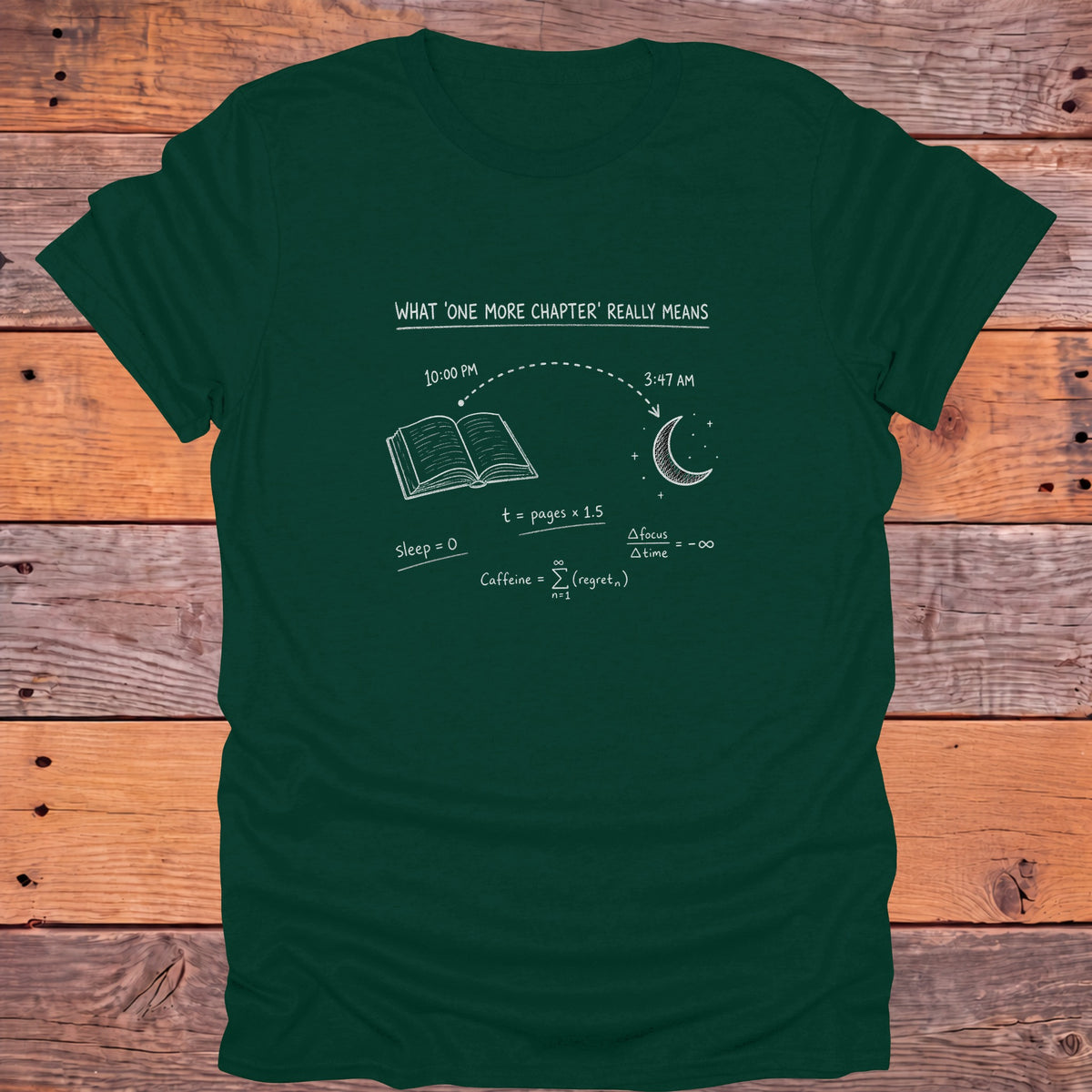 What One More Chapter Really Means Bookish T-Shirt - Forest Green