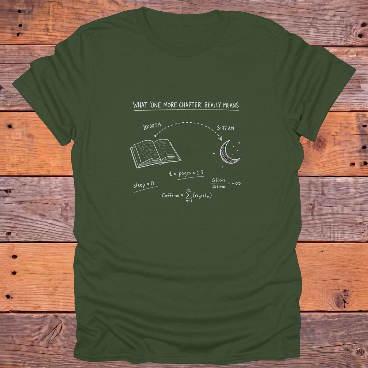What One More Chapter Really Means Bookish T-Shirt - Military Green